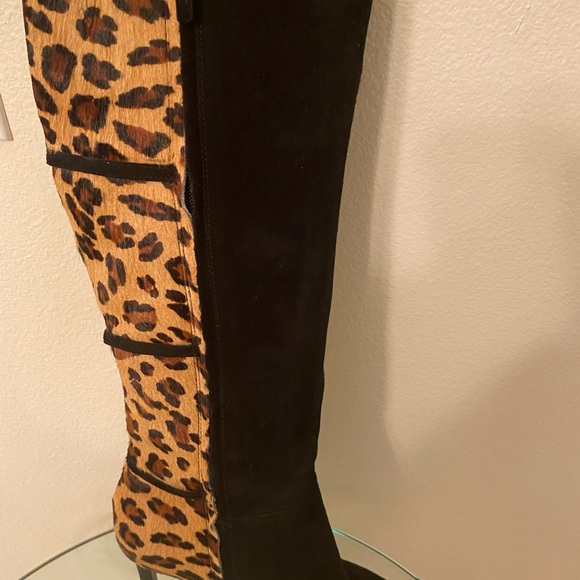 Lauren by Ralph Lauren Leopard leather Knee high boots - Picture 3 of 7